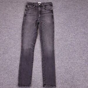 Agolde High Rise Skinny 26x27 (Actual Sz) Gray Charcoal Stretch Distressed